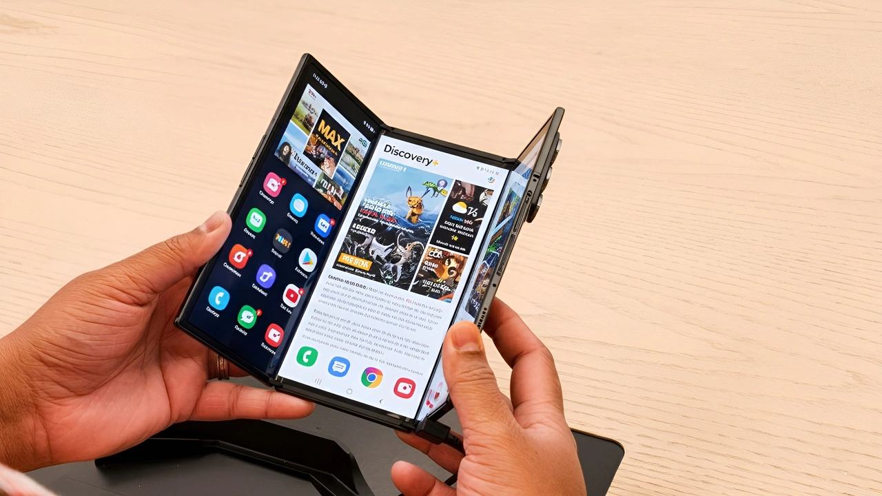 سامسونج جلكسي الجديد بثلاث شاشات